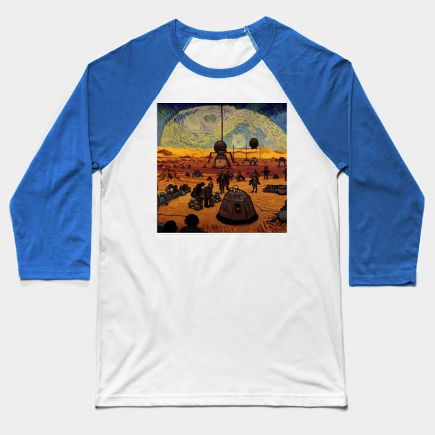 Starry Night in Mos Eisley Tatooine Baseball T-Shirt by Grassroots Green